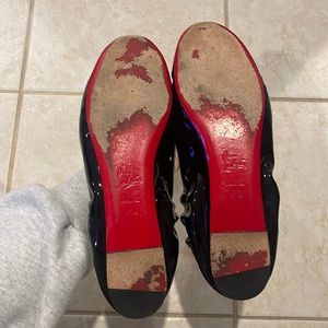 Christian Louboutin Black Patent Ballet Flats Size 41.5